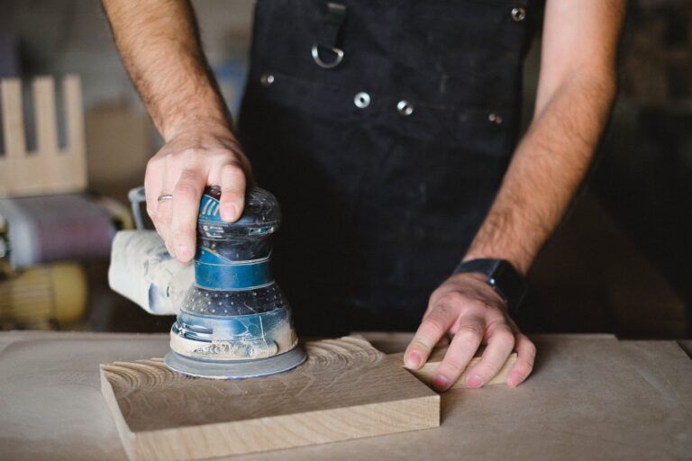 crop artisan polishing wooden board