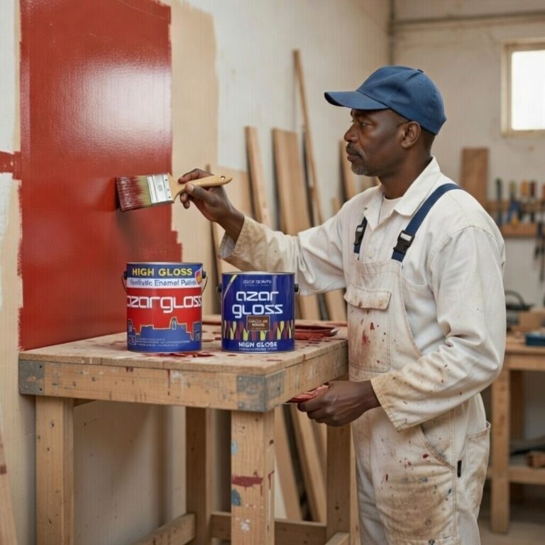 Azar Gloss Synthetic Enamel Oil Paint – Premium High-Gloss Lead-Free Finish for Interior and Exterior Use