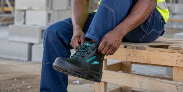 TOTAL Leather Safety Boots – Industrial-Grade Foot Protection for Ghana’s Toughest Work Environments