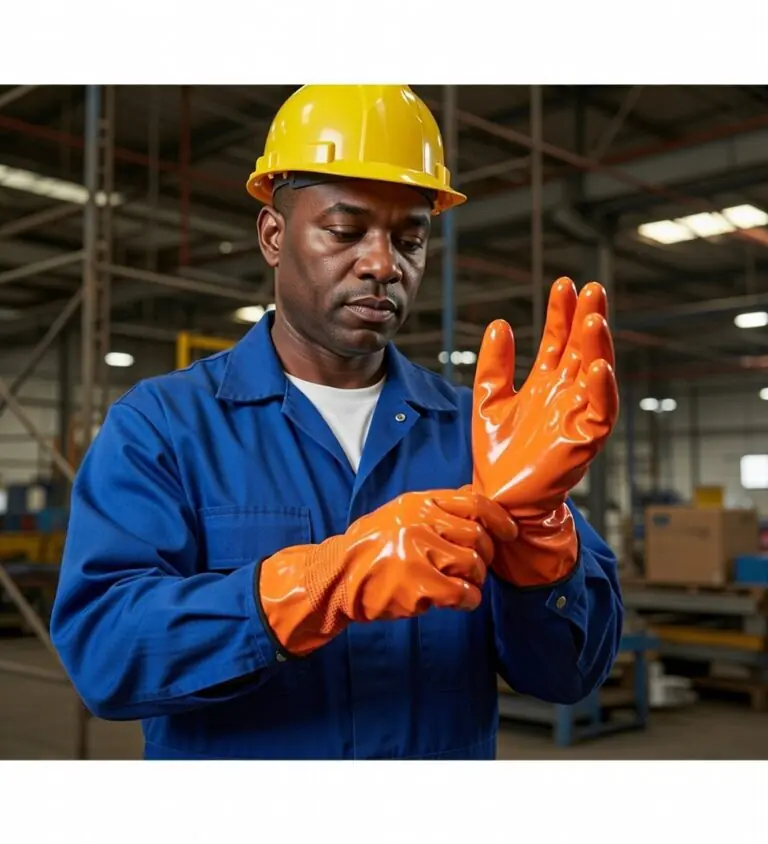SSWW Orange Full PVC Coated Safety Hand Gloves – Premium Industrial Protection from CETECH Ghana