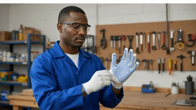 Dotted Palm Cotton Hand Gloves – High-Grip Protective Gloves for Light-Duty Work in Ghana