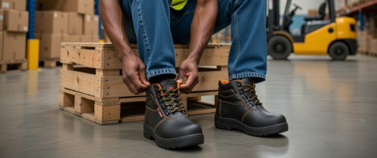 Forklift Leather Safety Boots/Shoes – Industrial-Grade Protection for Warehouse and Logistics Professionals in Ghana