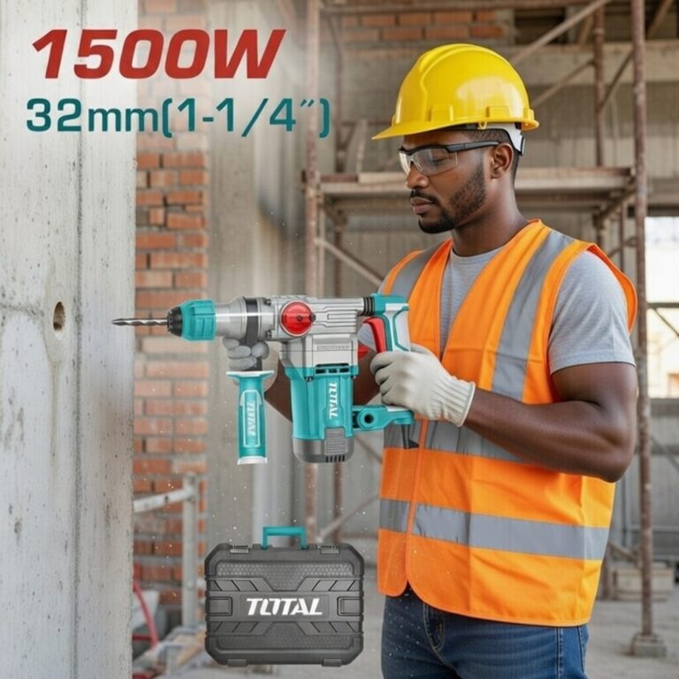 1500W TOTAL Rotary Hammer – Industrial Power for Professional Drilling, Hammering, and Chiseling