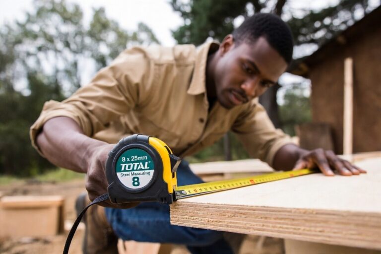 8 x 25mm TOTAL Steel Measuring Tape – Reliable, Accurate Measurements for Construction and DIY Work