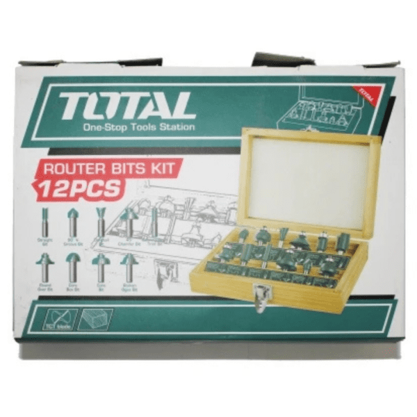 Total 12 Piece Router Bits Set