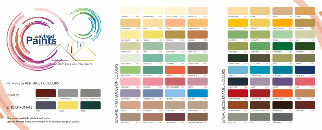 Leyland Paint Color Chart