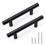 Black Round Drawer Handle F27 6.2"/155mm