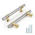 Silver And  Gold Round Drawer Handle F10 (160mm)