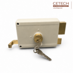 Soficlef gate lock Ref. 2004 with keys, featuring a heavy-duty metal body and high-security locking mechanism.