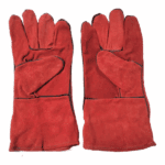 Red Leather Hand Gloves - Image 2