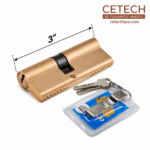 3 Inches china door cylinder with metallic keys