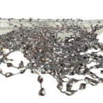 90 x 175cm Silver Sparkling Cutains