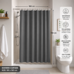 180 x 180cm TENGFEI Shower Curtian – Easy-Clean Shower Curtain for Everyday Bathroom Privacy
