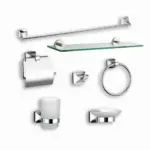 EVI Bathroom Accessory Set – Complete 7 Piece Bathroom Accessory Set for Modern Bathroom Organization