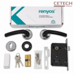 KENYOS Stainless Steel Door Lock Set – Secure Mortise Lock Handle with Lock Cylinder for Residential & Commercial Doors